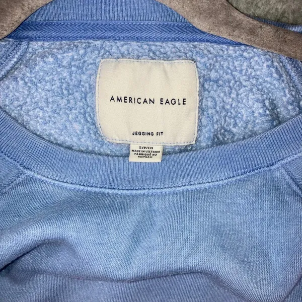 American Eagle Cropped Sweatshirt Women‎ Small Oversized Long Sleeve Ombre - Image 10