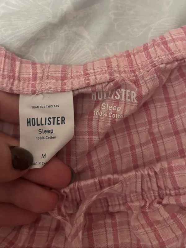 Hollister Pink Plaid Lounge Shorts - Image 6