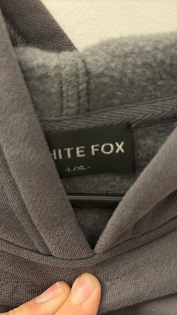 White Fox Boutique Hoodie Grey Oversized - Image 3