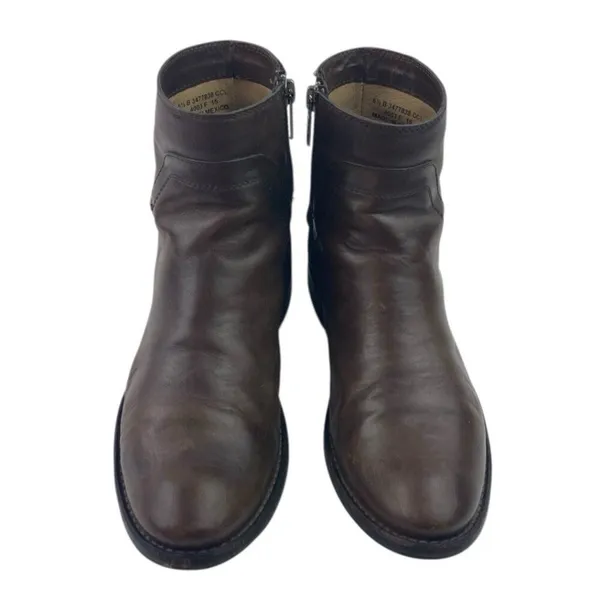 Frye Shirley Booties Women’s Size 6.5 Brown Leather Ankle Zip Distressed Cowgirl - Image 3