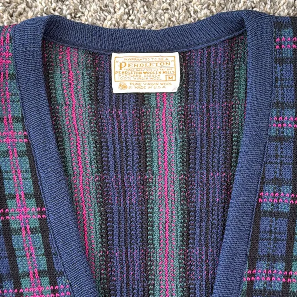 Pendleton Multicolor Plaid Knit Cardigan - Image 6