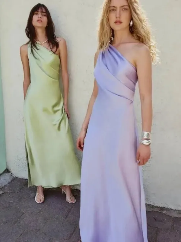 Veronica Beard Tanya Taylor Stassi Dress in Light Parakeet 8 Womens Long Satin Maxi Gown - Image 12