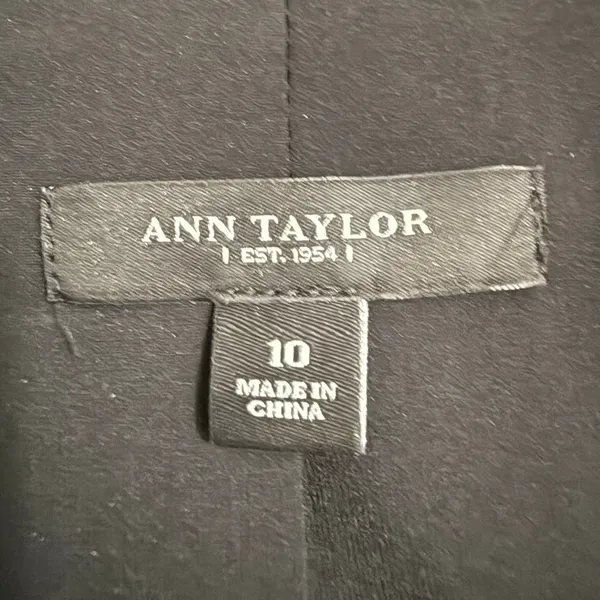 Ann Taylor Black Gray Wool Blend Blazer Size 10‎ - Image 7