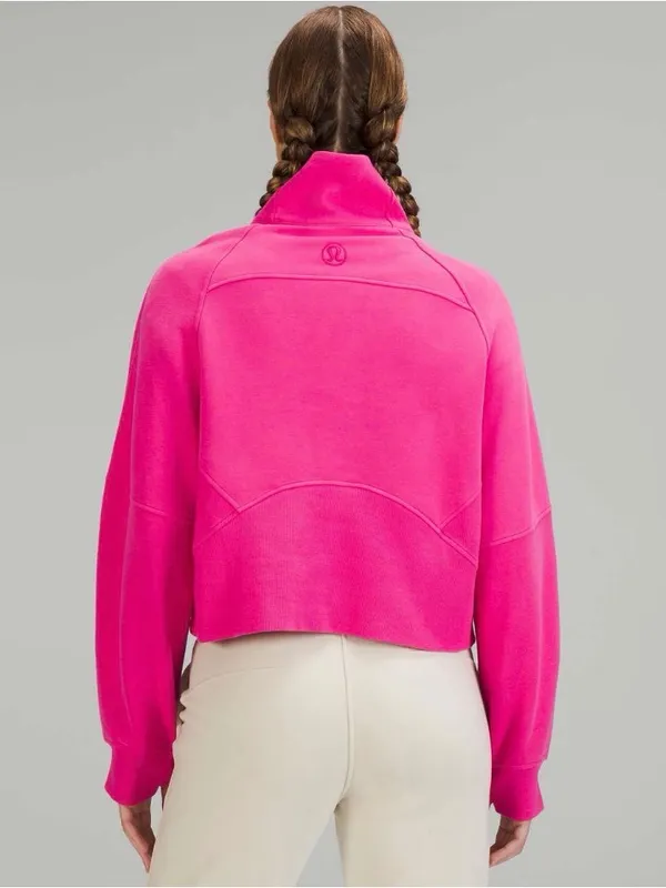 Lululemon Sonic Pink Scuba Oversized Funnel Neck Half Zip - Image 2