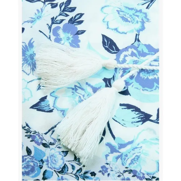 NEW Floral V Neck Casual Short Sleeve Dress Mini Boho Ruffle L - Image 4