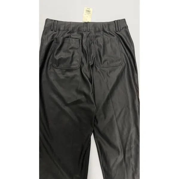 A New Day Women Black Faux Leather Wide Leg Pants Size 16 NWT 018104218 - Image 7