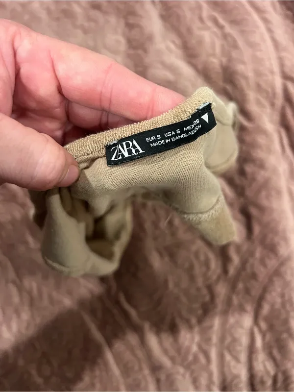 Zara Neutral Beige Terry Knit Kids Bottoms - Image 4