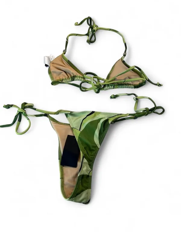 Forplay green and beige camouflage bikini set #camo #swimwear - Image 3