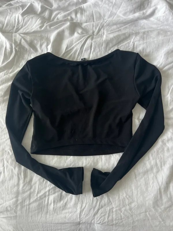 Motel Rocks Black Long Sleeve Top With Cut Out - Image 3