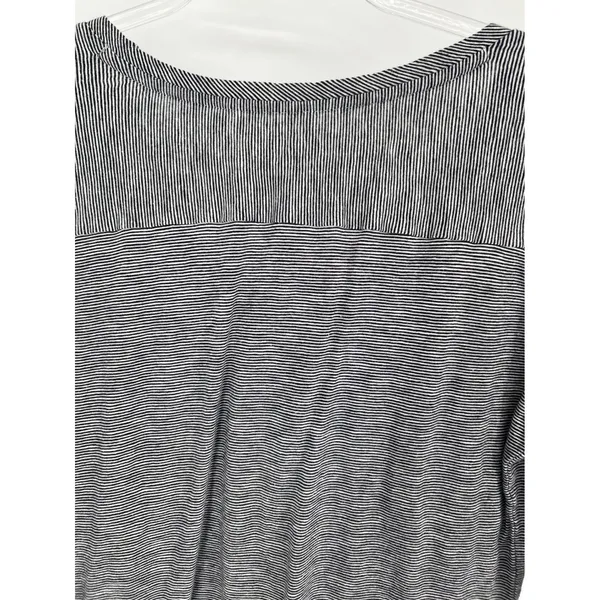 LOFT Striped Long Sleeve Tee Women Medium Blue White Cotton Slub‎ Knit - Image 9
