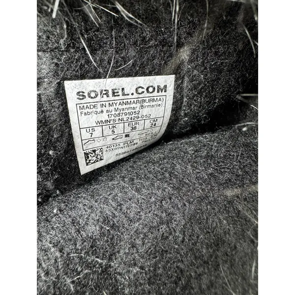 SOREL Joan of Arctic Quarry Grey Snow Boots Women Size 7 Waterproof Faux Fur⁠ - Image 9