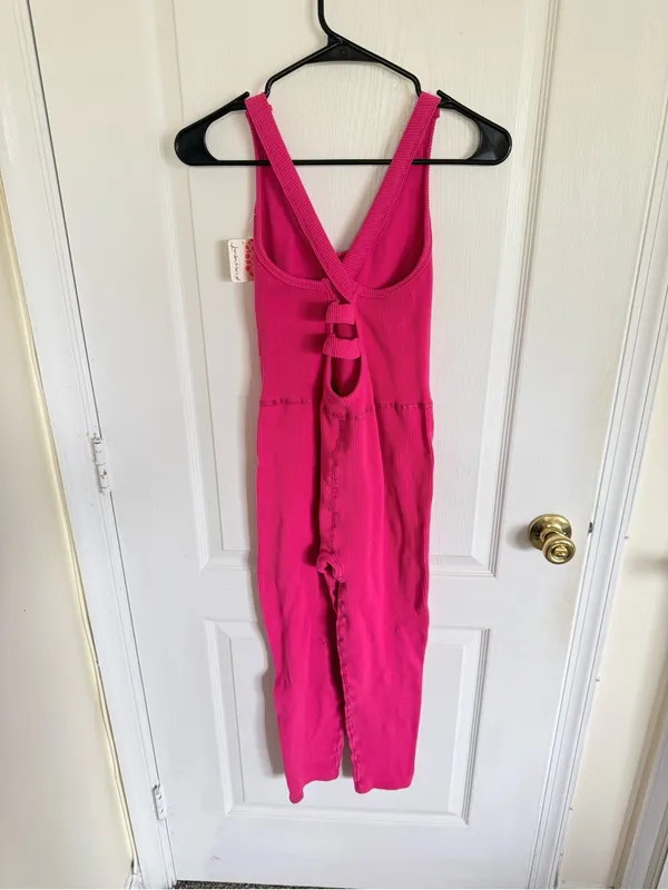 Free People Movement NEW Free Throw Onesie in Hot Pink - Image 6