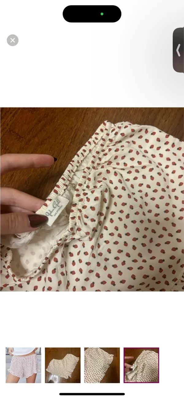 NWOT Brandy Melville John Galt Strawberry coquette Ruffle Shorts - Image 3