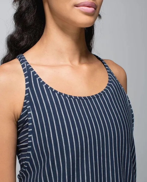 Lululemon Vita Racer Tank - West2east Stripe Inkwell Heathered Medium Grey - 4 - Image 5