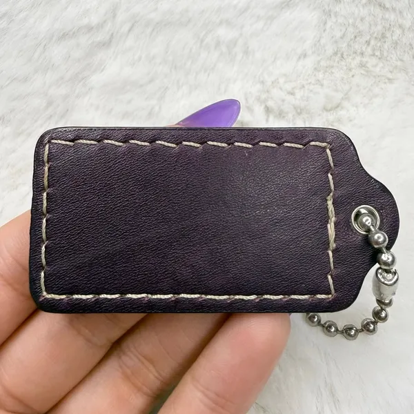 2" COACH Burgundy Fob Bag Charm Hang tag Hangtag - Image 2