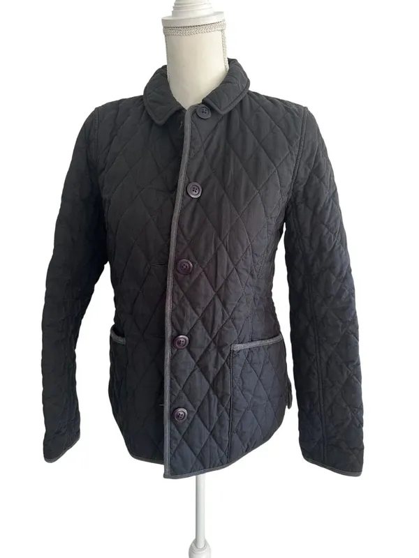 LL BEAN Vintage Black Quilted Jacket Size 0 - Image 2