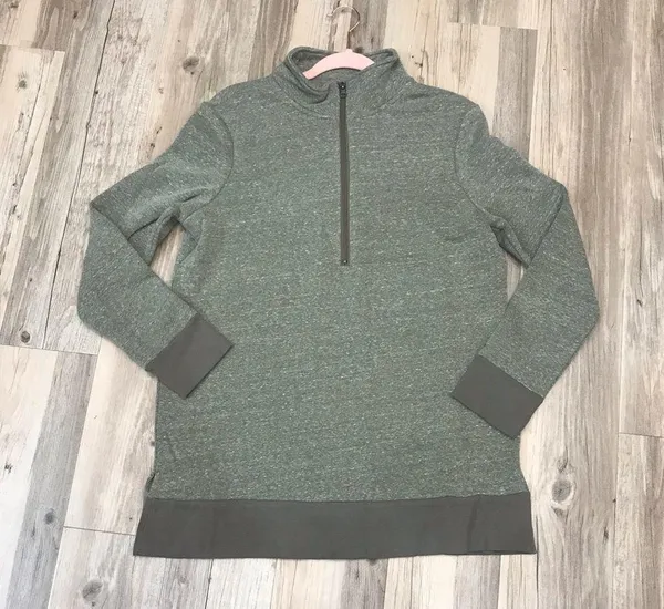 Boutique oversized zip up green two tone pull over size small. - Image 6