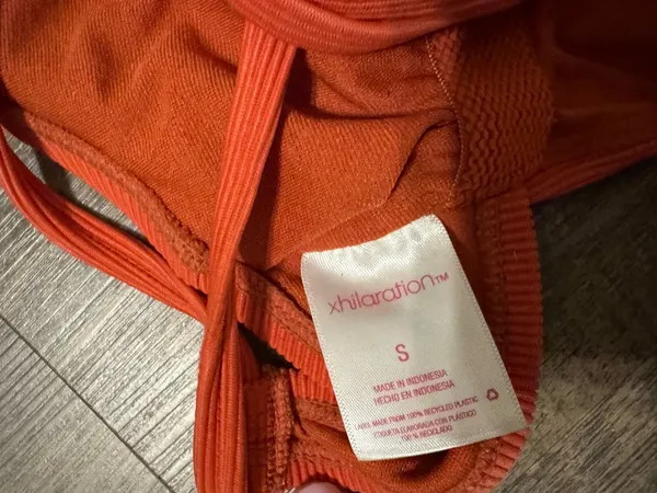 Orange One-Piece Swim Suit with Side Tie Detail - Image 3