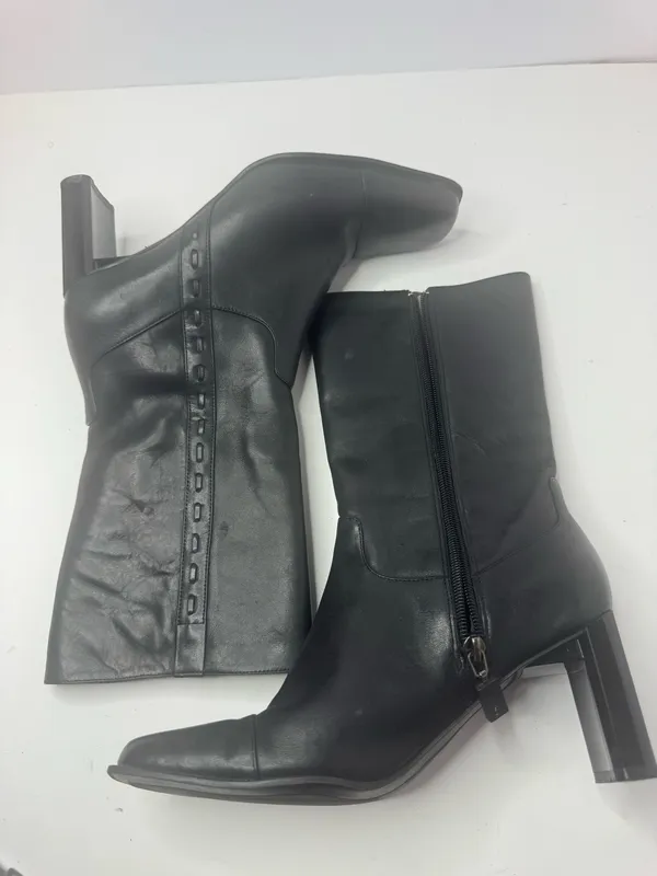Naturalizer Lacy Black Leather Boots Size 6M - Image 10