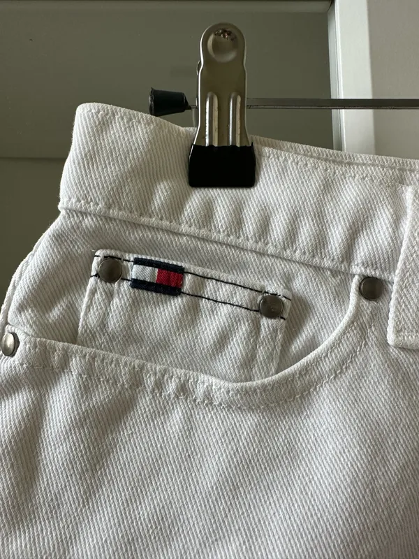 Tommy Hilfiger White Jean Shorts - Image 2