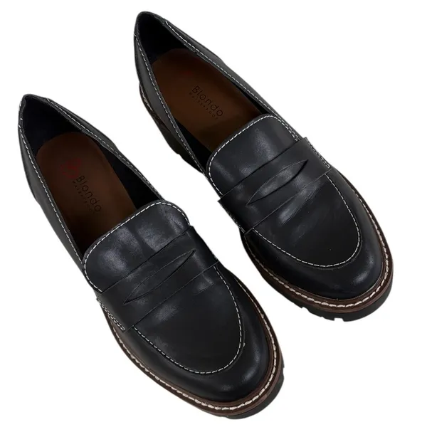 Like New Blondo Leather Dulce Loafers Black Size 8 Retail $119.00 - Image 2