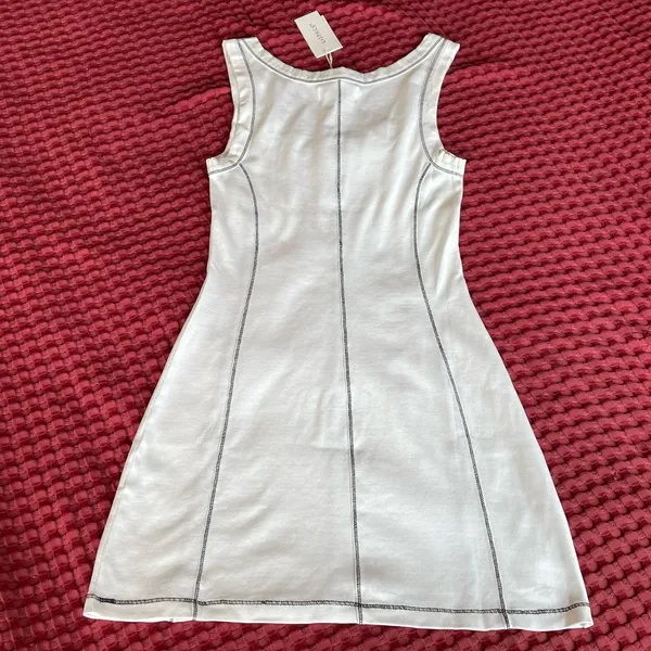 NWT L*Space White Rib Knit Mini Dress L - Image 7