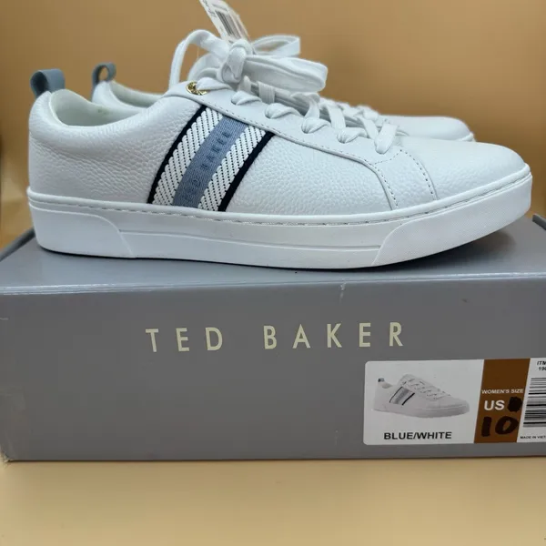 Ted Baker Women s Leather Sneakers, Blue/White, Size 10 - Image 2