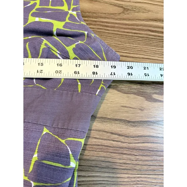 Boden Purple Lime Geometric Mosaic Shift Dress 10 Mod‎ Workwear V-Neck - Image 8