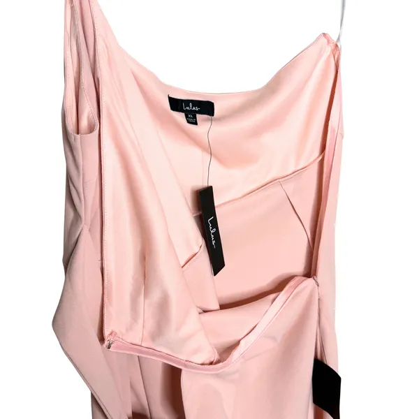 Lulus One Shoulder Club Scene Bodycon Midi Dress XL Pink Party Wedding Guest New - Image 11