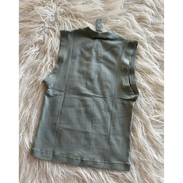 Skims Cotton Jersey Mock Neck Tank Mineral Size XS - Image 5