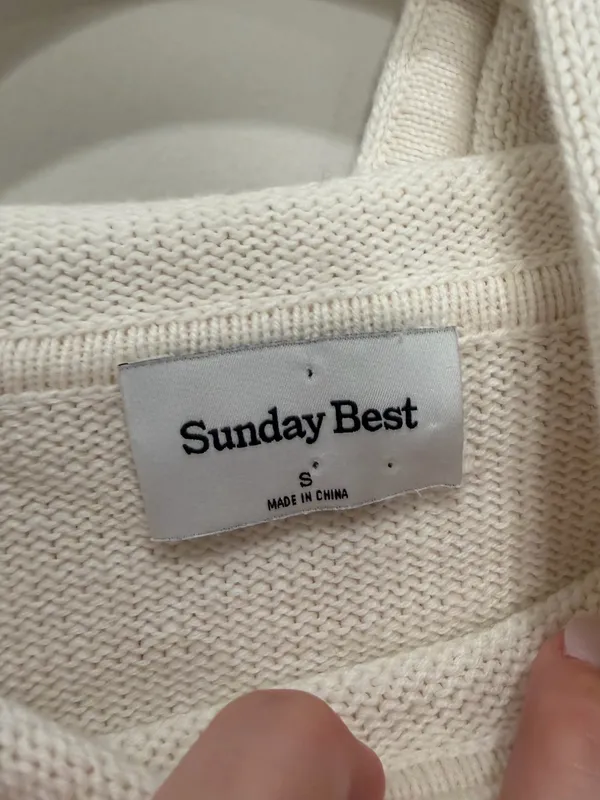 Sunday‎ Best Aritzia Cream Organic Cotton Cashmere Blend Hoodie Size Small - Image 2