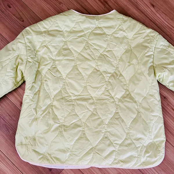 Lime Green Quilted Jacket Size L - Image 5