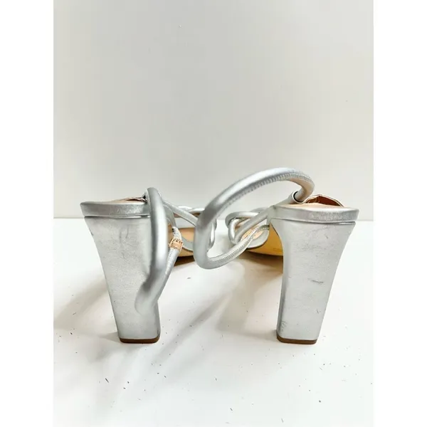 Abound Rosalie Silver Metallic‎ Strappy Block Heel Sandals Square Toe Size 8M - Image 6