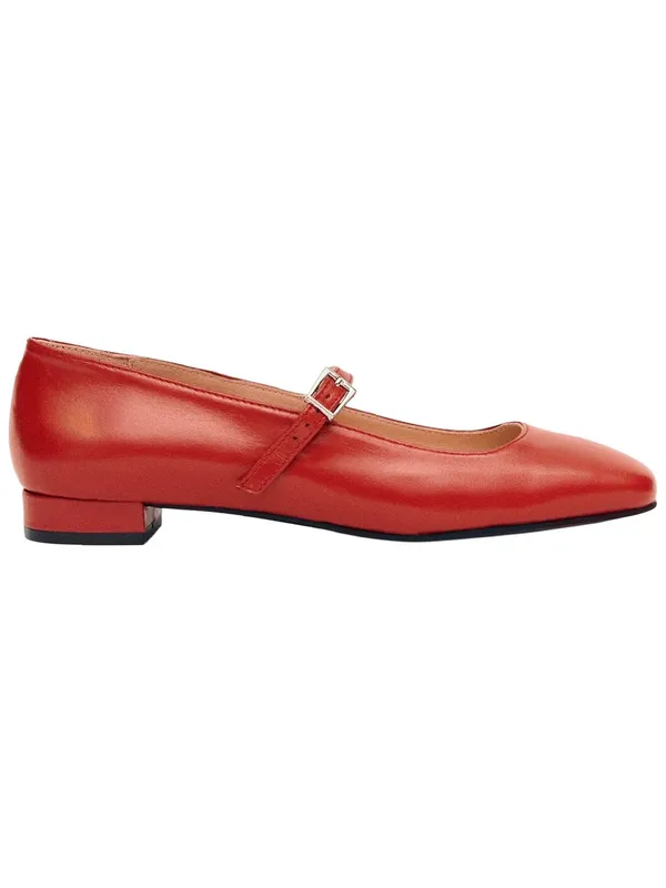 ALOHAS Por Do Sol Red Leather Mary Jane Ballet Flats EU 37 US 6.5 $190 - Image 2