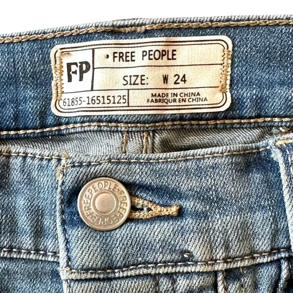 Free People So Many Seams Flare Jeans Retro 70's Size 24 Medium Wash Denim - Image 7