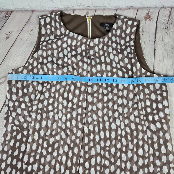JBS Women's‎ Brown White Speckle Print Sleeveless Zipper Dress Size 10 - Image 7