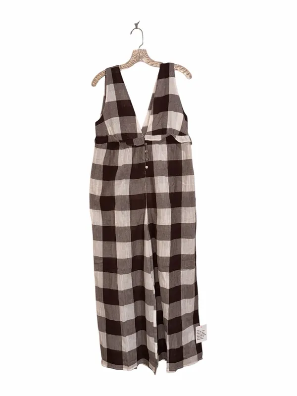 NWT asos buffalo check wide leg jumpsuit US -6 Semi Sheer - Image 6