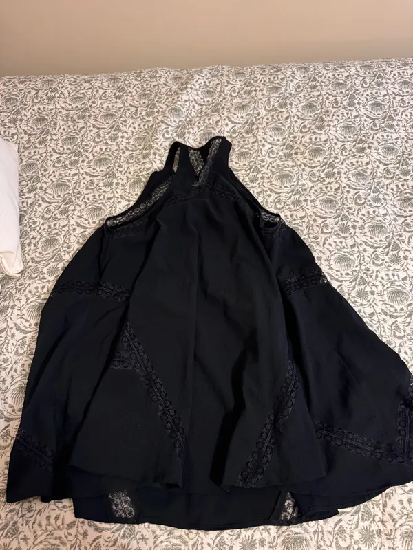 Free People Black Lace-Trim Slip Dress - Image 2
