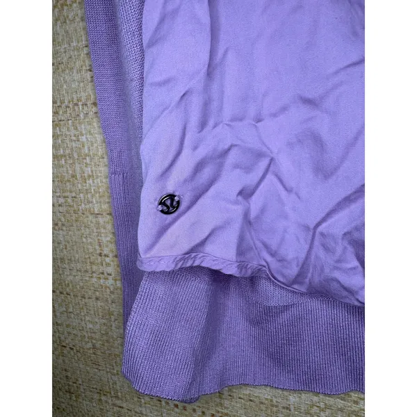 Lululemon Still at Ease Lavender Purple Open Back Knit Sweater Long Sleeve - Image 6