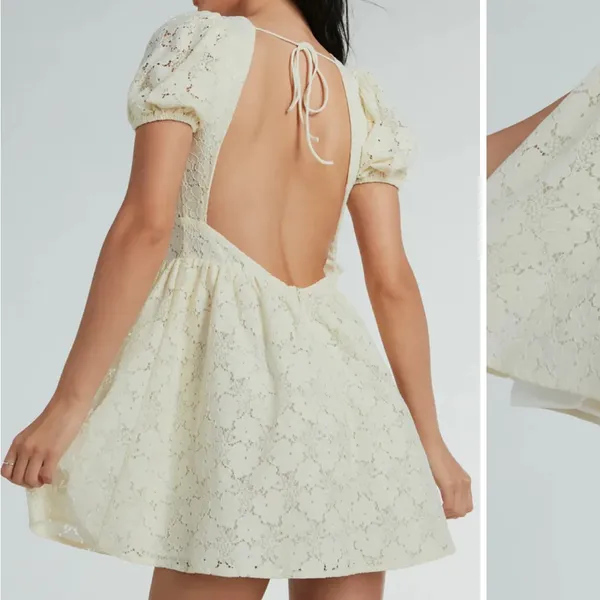 Windsor Cream Lace Midi Dress - Image 3
