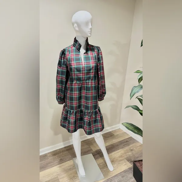 Tuckernuck Palmerston Dress S | Highland Tartan Holiday Midi Retail$228 NWT - Image 11