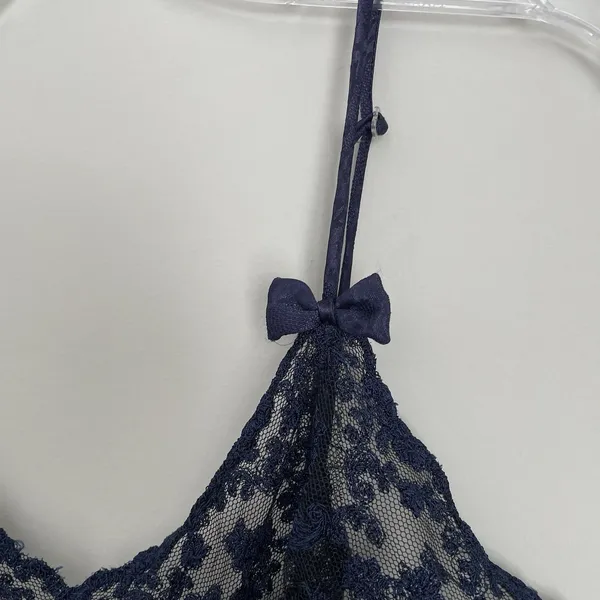 Victorias Secret Size XS Blue Slip Dress Lingerie Lace Floral Romantic - Image 4