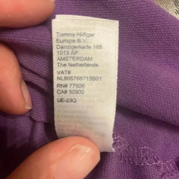 Tommy Hilfiger Women M Slim Fit Stretch Pride Flag Polo Short Sleeve Purple Y2K‎ - Image 7