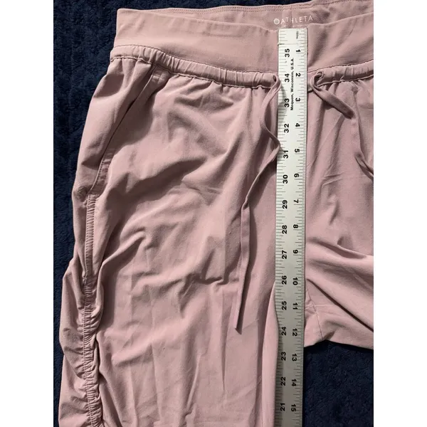 Athleta Attitude Ruched Leg Elastic Drawstrings Waist Pants Pink‎ Size 6 - Image 7
