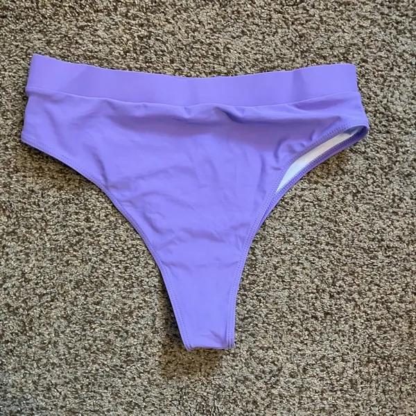 High waisted cheeky cut bikini bottoms Purple Size L - Image 2