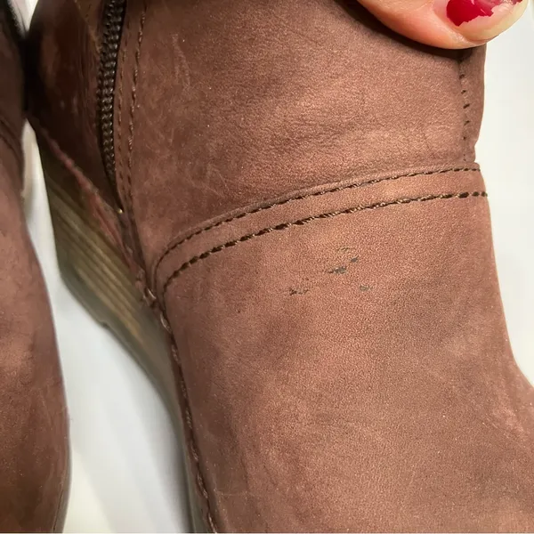 Dansko Shirley wedge ankle bootie maroon leather women’s size 36‎ comfort shoes - Image 4