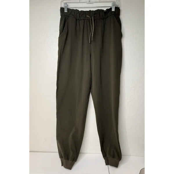 Lululemon Womens Size 8 Dark Olive Green Jogger Pants Athleisure High Rise Gym‎ - Image 9