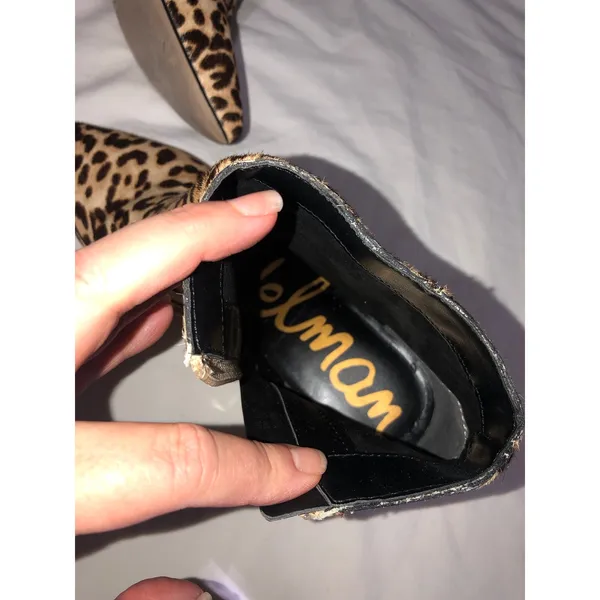 Sam Edelman Booties Size 8 Kinzey Leopard Calf Hair Kitten Heel Ankle Boots Fall - Image 8