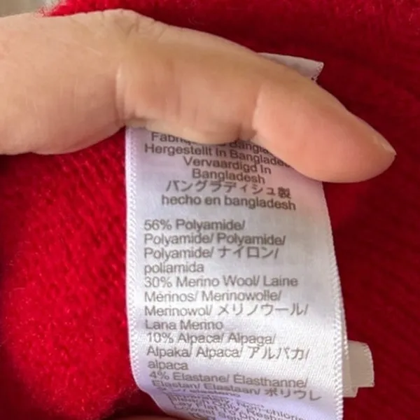 J.Crew Red Merino Wool Blend Roll Neck Long Sleeve Sweater - Image 2