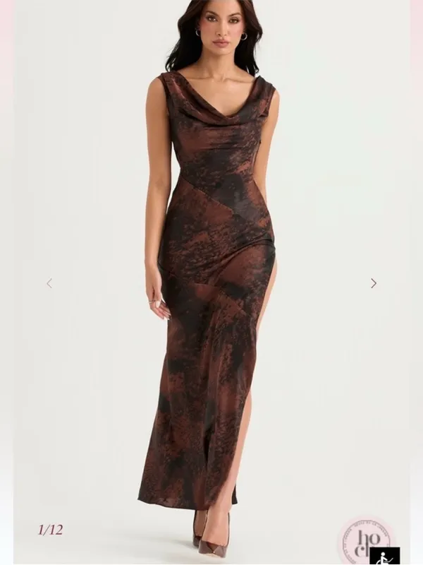 House of CB Alaina Antique Copper Bias Cut Maxi Dress NWT Size Large - Image 3